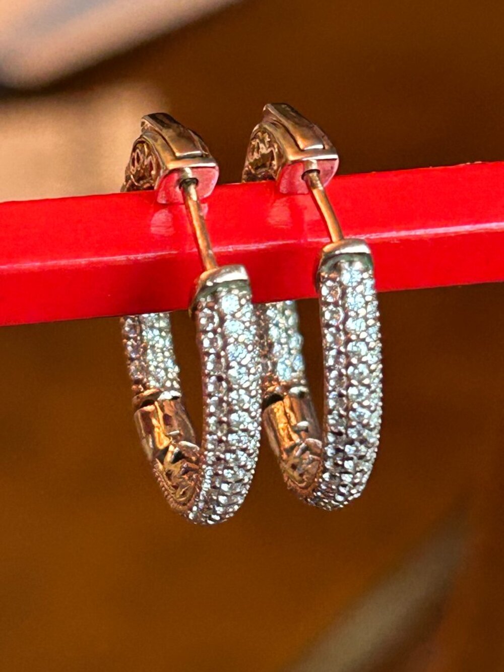 Inside Out Cubic Zirconia Hoop Earrings